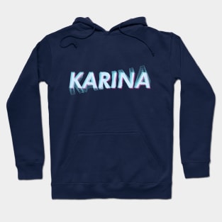 AESPA Karina Yoo Jimin name futuristic text glitch MY | Morcaworks Hoodie